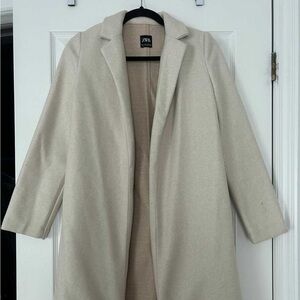 Cream Zara coat - like new!